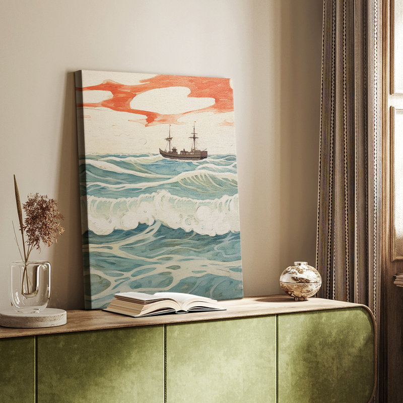 Impression nautique rétro IV - galerie Cavas enveloppé, H 27 po x l 18 po
