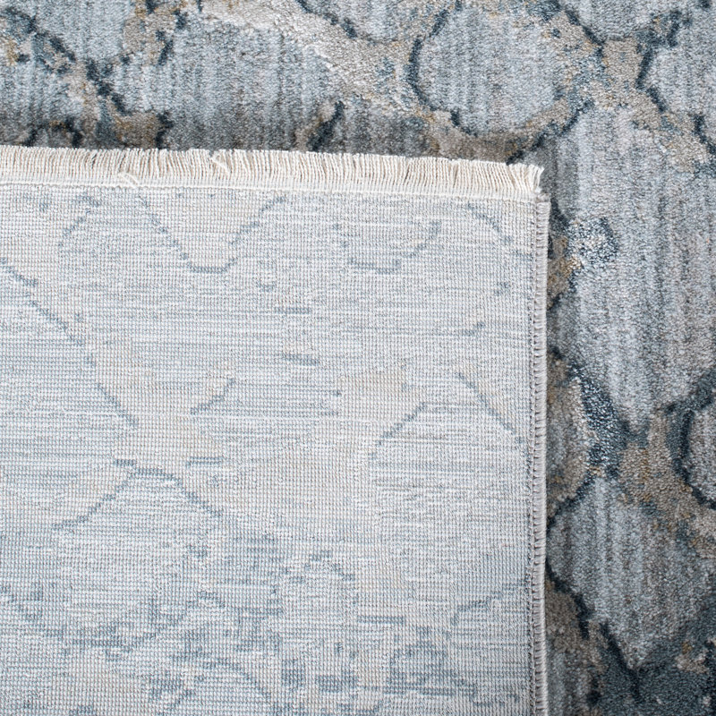 Tapis abstrait bleu clair / gris Anycia, Rectangle 4 pi x 6 pi 2 po