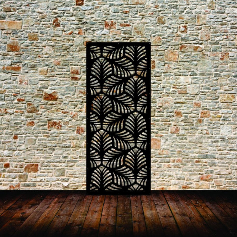 Leaves Aluminum Laser-Cut Privacy Screen Panel  – Powder-Coated Outdoor Metal Wall Art, Decorative Garden Fence Privacy Divider