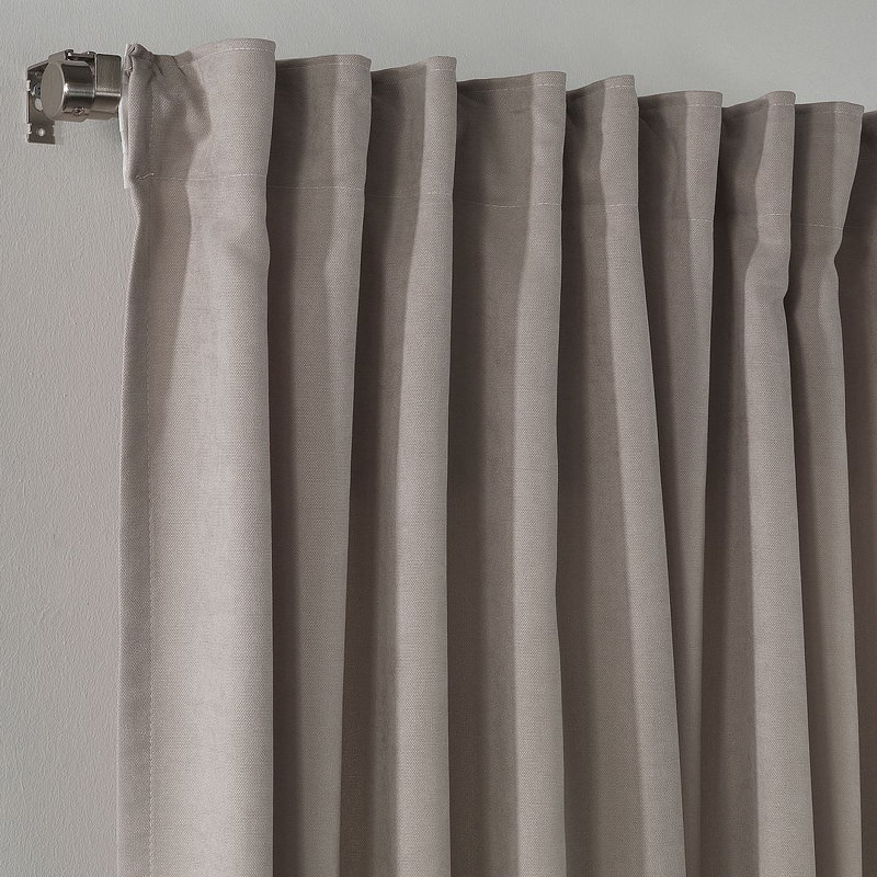 Blackout Thermal with Liner Extra Long & Extra Wide Decorative Curtain Single Panel, 140cm Width x 145cm Drop, Light Grey