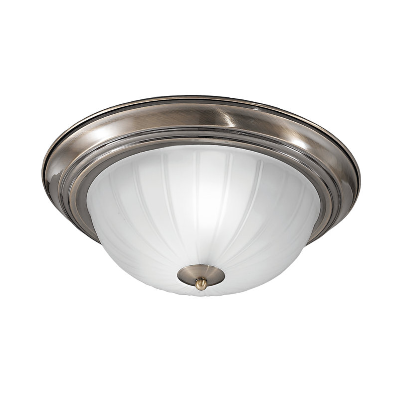 Tuscarora Glass Flush Mount, Non Energy Efficient, Bronze, 14 cm H x 35.5 cm W x 35.5 cm D