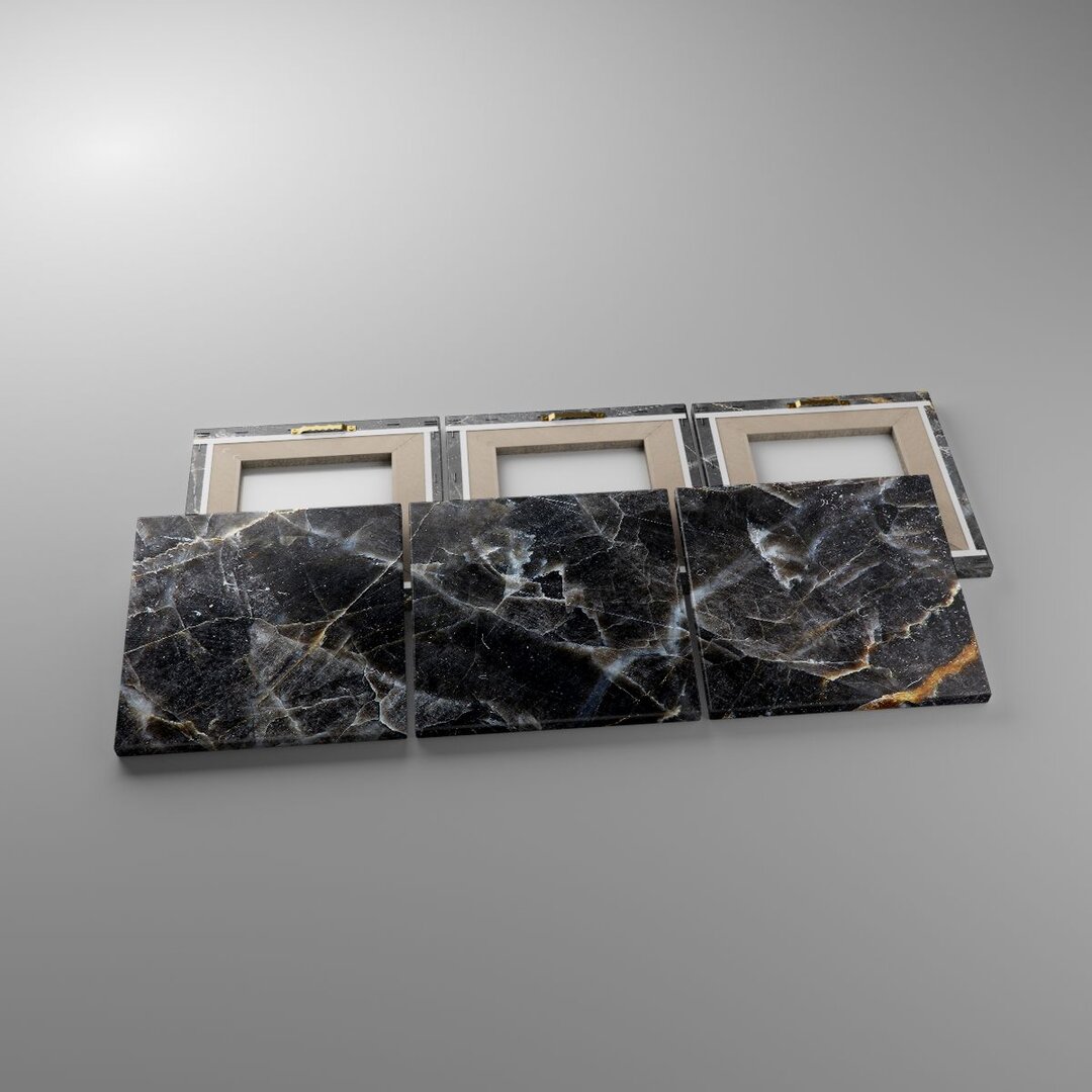 3-tlg. Leinwandbilder-Set Marble Stone