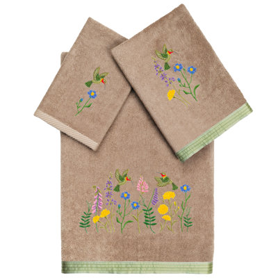 3 Piece 100% Turkish Cotton Hada Embellished Towel Set