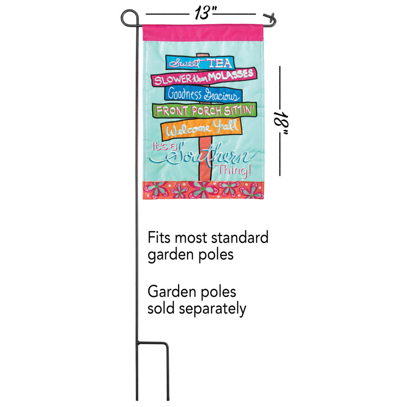 Drapeau de jardin en polyester à 2 côtés southern thing, H 18 po x l 13 po