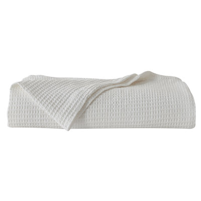 Solid Cotton Waffle Weave Blanket