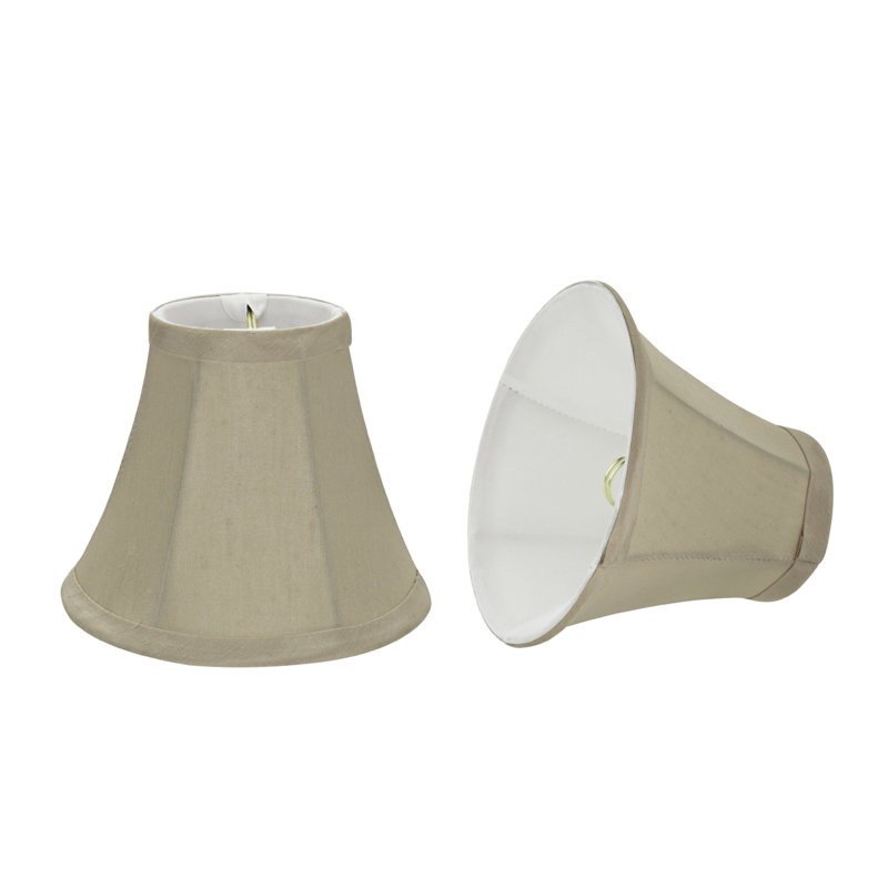 Abat-jour cloche en tissu texturé en satin de coton de 5 po de couleur crème
