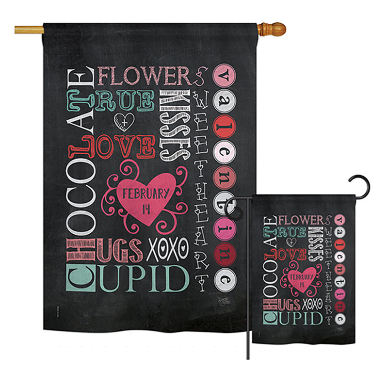 Double Sided Polyester Valentine's Day Flag set