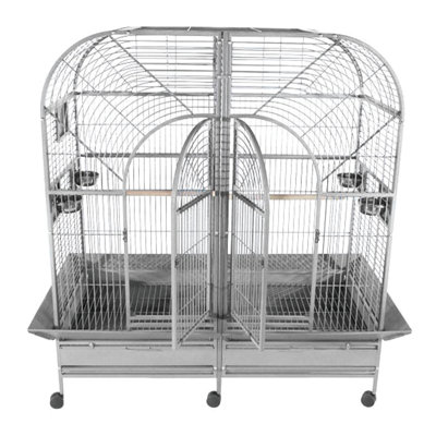 Double Macaw Cage with Divider - Black