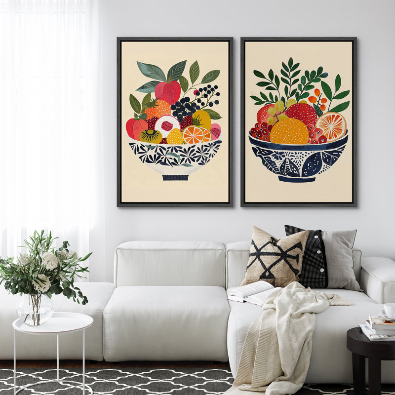 Kitchen Vibrant Fruits Illustrations Rustic French Country Decor, Black, 24" H x 16" W