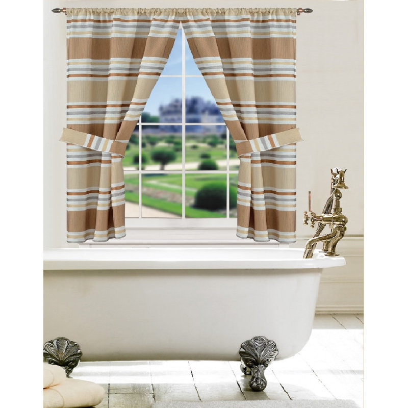 Asherton Semi Sheer Curtain Pair, Beige