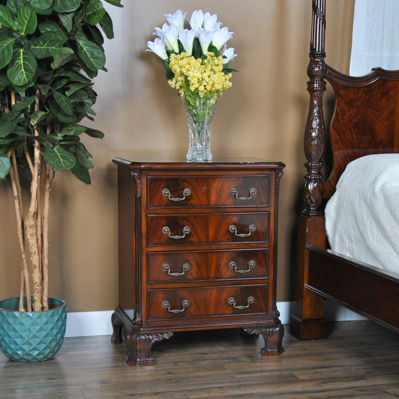 Table de chevet en bois massif brun
