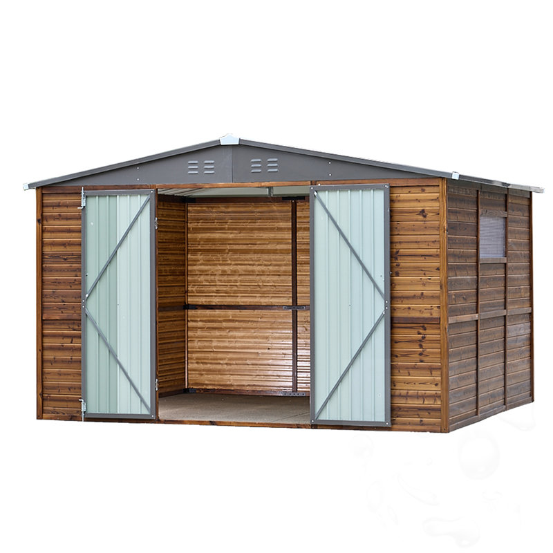 Outdoor Storage Shed With Lockable Door And Window, 77.95" H x 118.31" W x 102.36" D