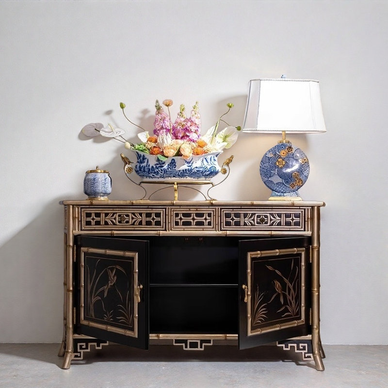 Armoire d'entrée rétro noire