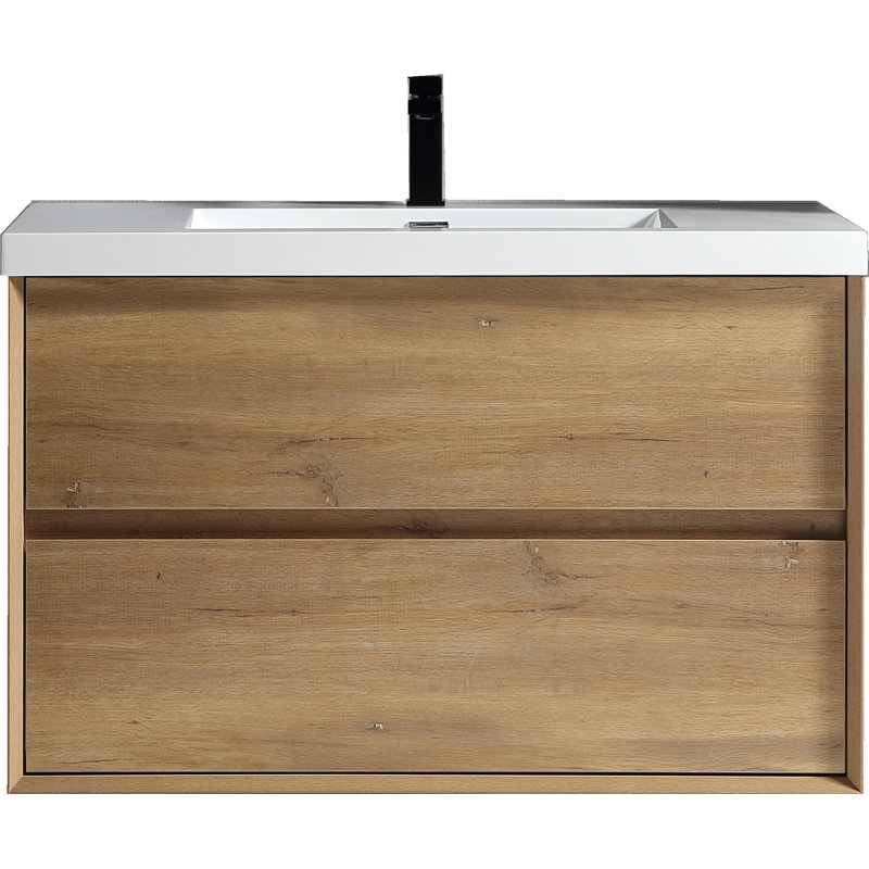 Ensemble de meuble-lavabo simple 35 po Seavy, Chêne