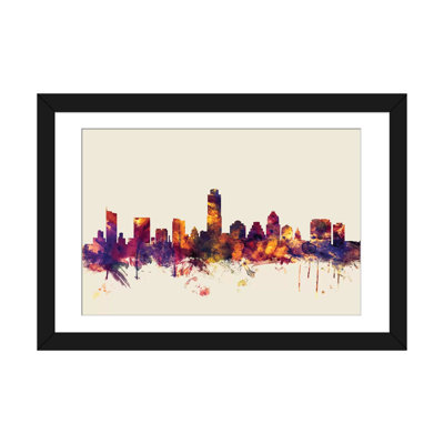 " Skyline Series: Austin, Texas, USA On Beige " by Michael Tompsett