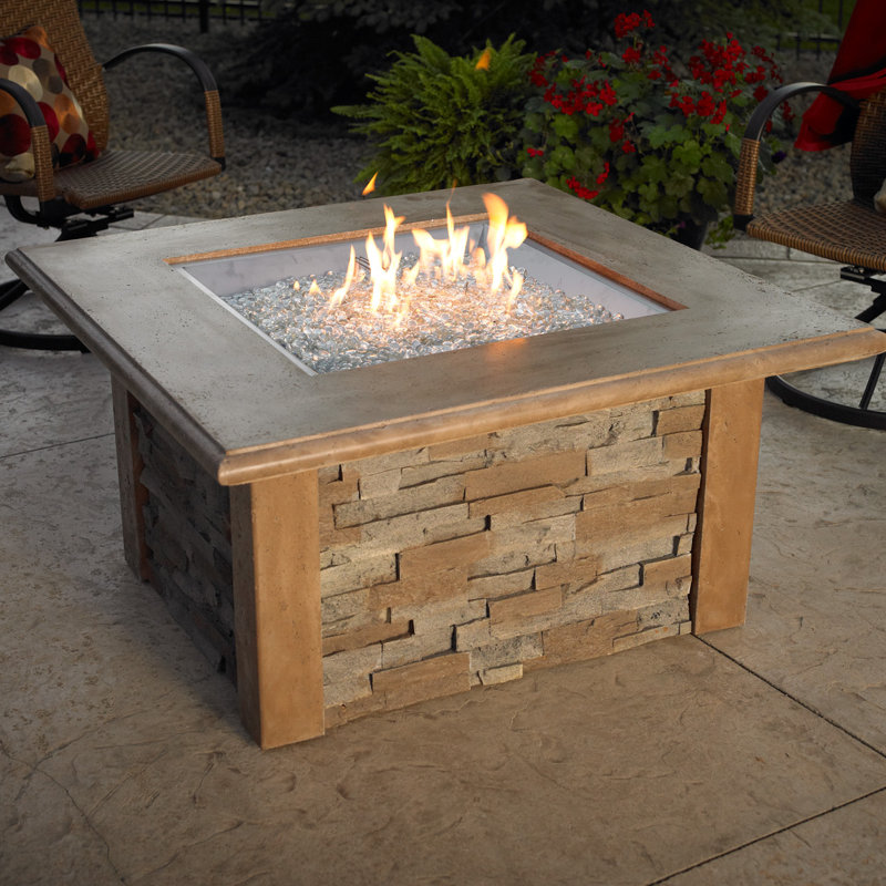 Square Smokeless Fire Pit Table with Hidden Fuel Tank