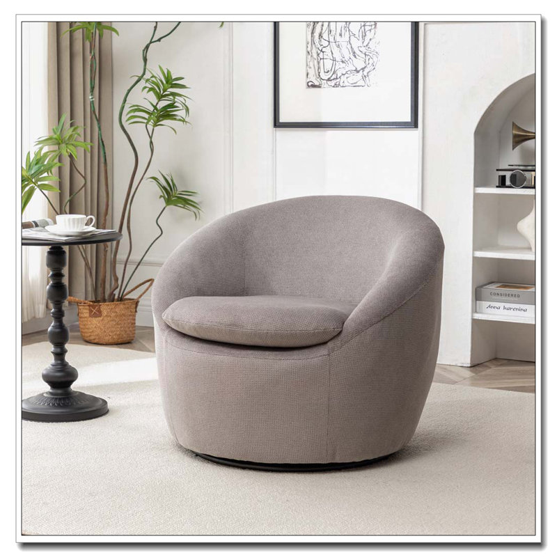 Fauteuil demi-tonneau, pivotant à 360 °, Gris