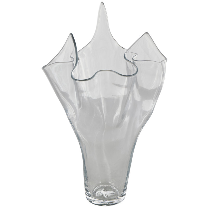 Vase de table en verre Kotryna, H 15,60 po x l 8,55 po x P 8,55 po