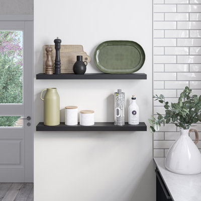 Sydney 36" W x 6" D Floating Shelves Set with Invisible Wall Mount Brackets