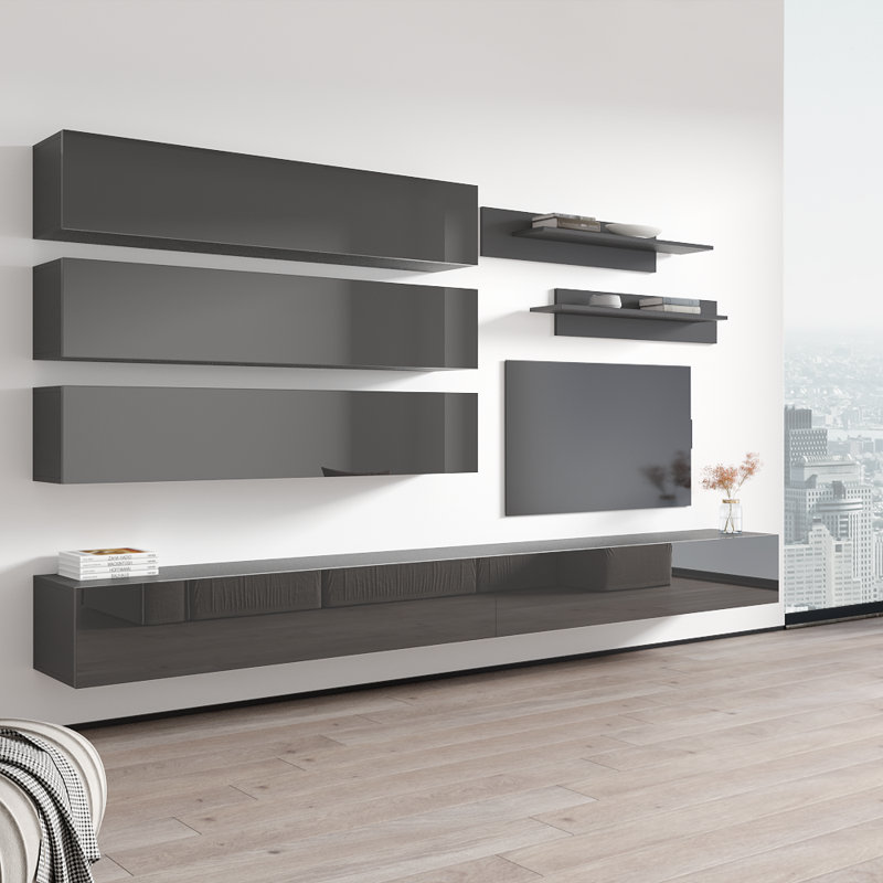 Meuble audio-vidéo flottant Fly 126 "J 30TV, gris