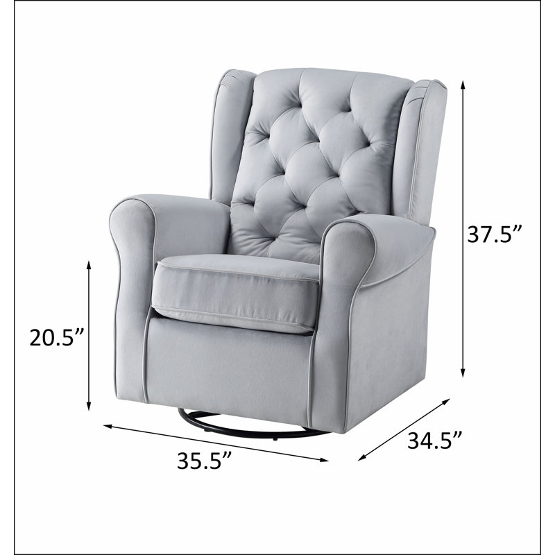 Chaise pivotante grise avec fauteuil oscillant