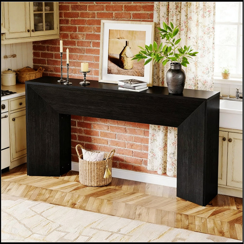 Table d'appoint élégante avec construction en bois, console de style moderne pour le hall d'entrée et le décor du salon.
