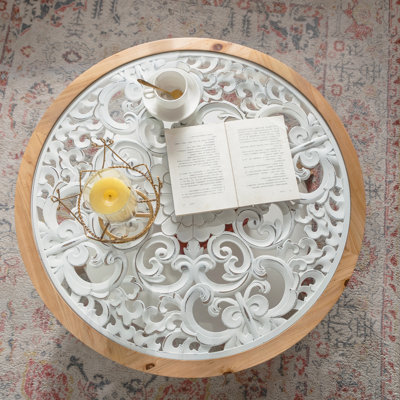 Round Coffee Table with Open Storage