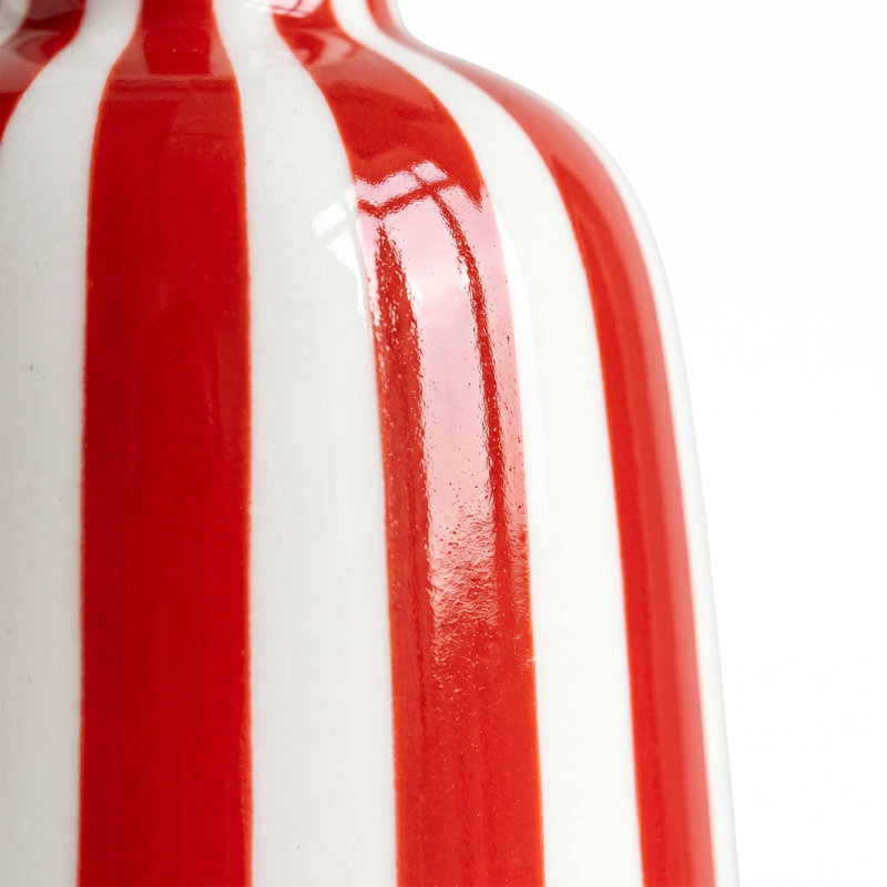 Vase décoratif à rayures rouges, Rouge