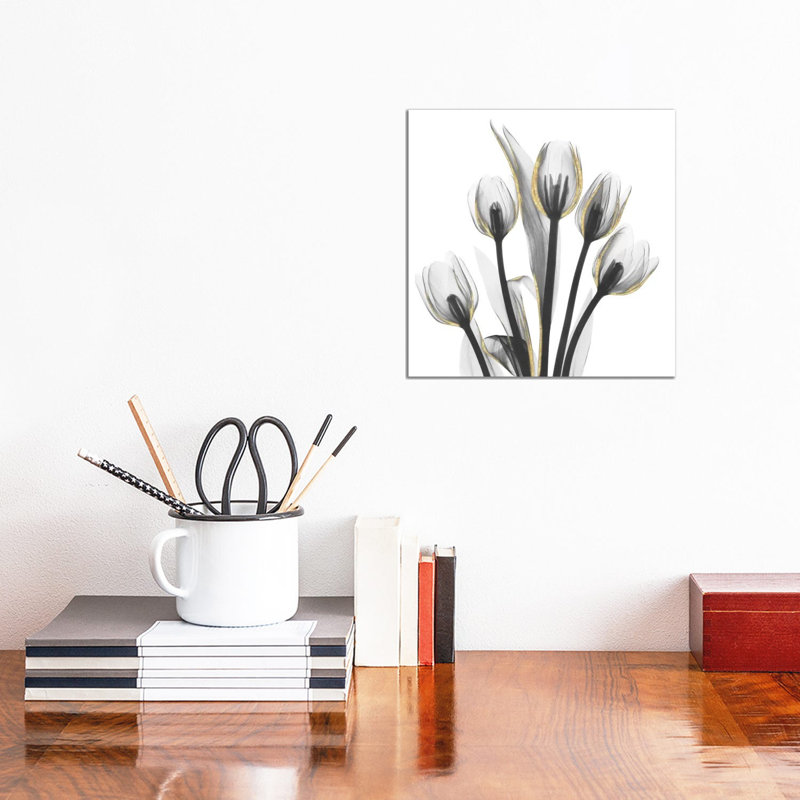 Gold Embellished Tulips I by Albert Koetsier - Wrapped Canvas Print, 30.48 cm H x 30.48 cm W