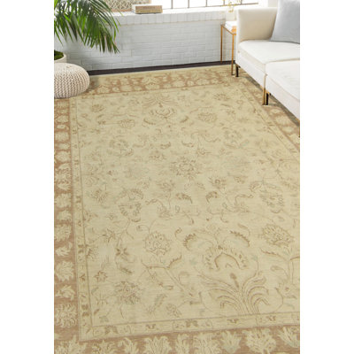 Romona One-of-a-Kind 9' x 12' New Age Rectangle Wool Area Rug in Beige