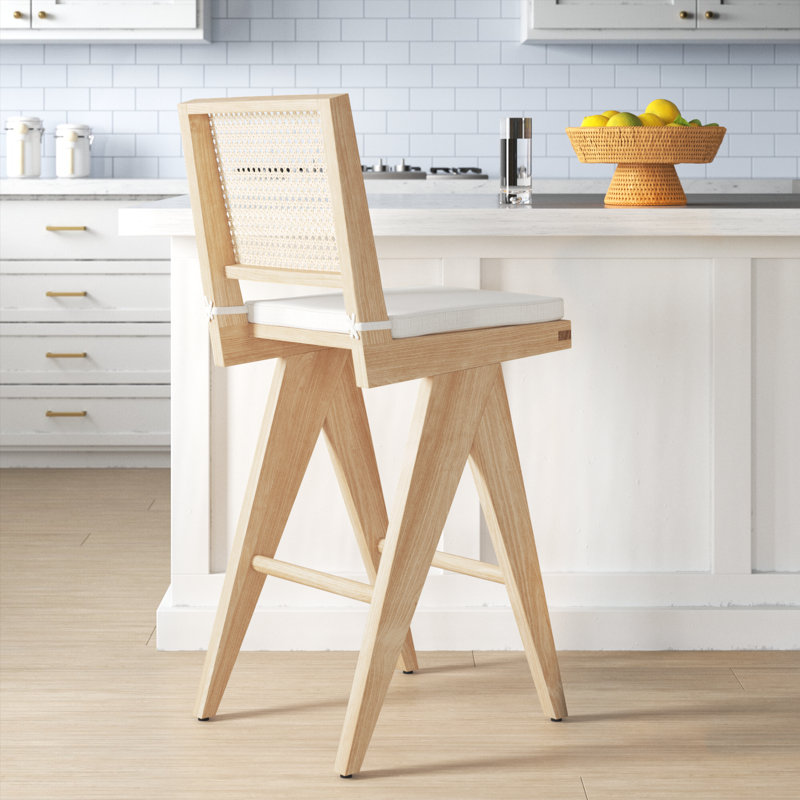 Tabouret de bar Garett Colette, Naturel, Tabouret de bar (siège d'une hauteur de 28,7 po)