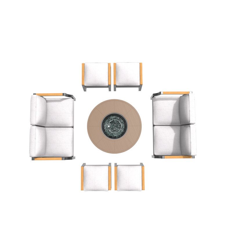Kaebri 8 - Person Patio Conversation Set with Cushions, Black