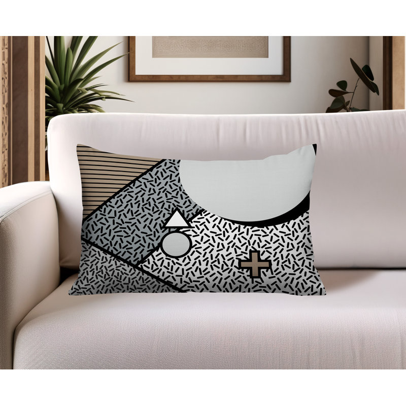 Coussin lombaire réversible intérieur / extérieur Zestra, Rectangle H 18 po x l 25 po, Gris