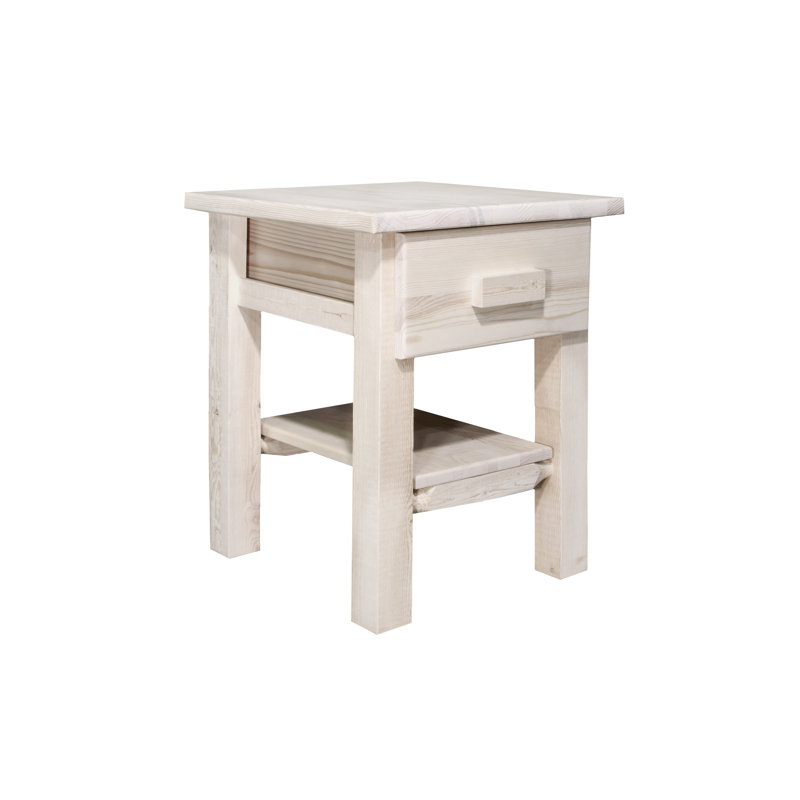 Jerrik 20'' W Unfinished Solid Wood Nightstand, Unfinished