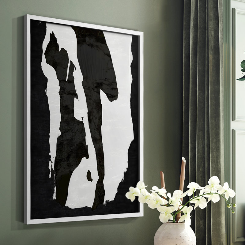 Abstrait, encadré, prêt à accrocher, H 29 po x l 23 po, Blanc