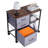 Mobile Metal File Cabinet with 3 Fabric Drawers and 2 Open Shelves Brown