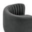 Fauteuil demi-tonneau pivotant en velours Catalin-675544440