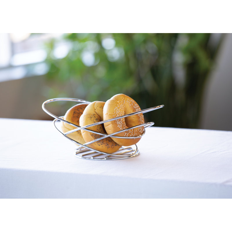 Oval 9" Stainless Steel Bread Basket