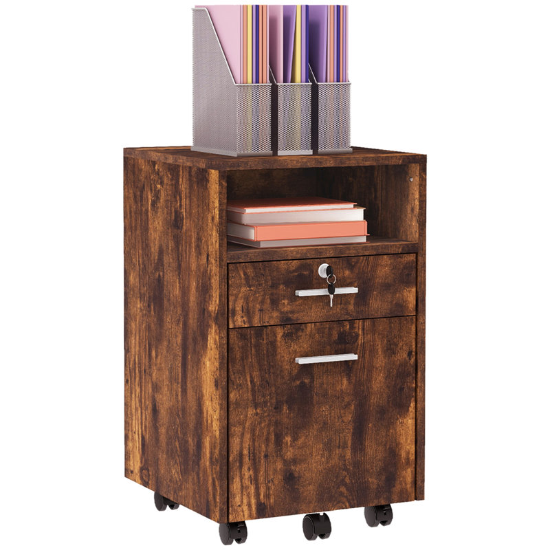 Olortegui 2 Drawer Filing Cabinet, Brown