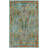 Round Floral Power Loomed Polypropylene Area Rug in Aqua/Blue/Orange-762802849