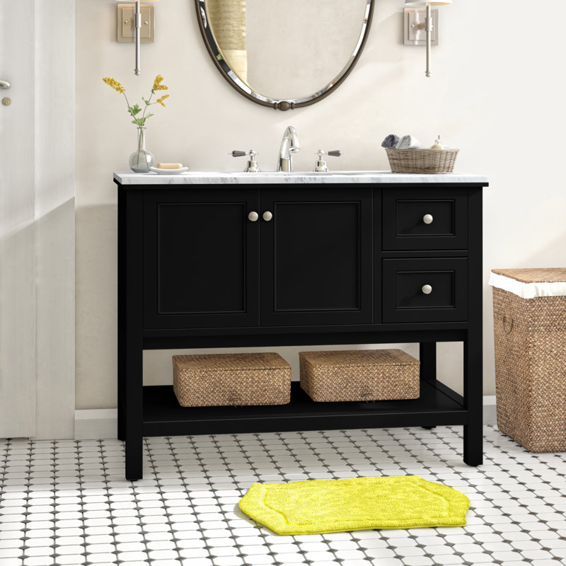Meuble-lavabo simple de 42 po pour la salle de bain Bonsai, Noir