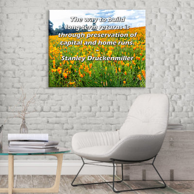 ArtsyQuotes Gallery Wrapped Canvas By Stanley Druckenmiller: "The way to build long-term returns is through preservation of capital and home runs."