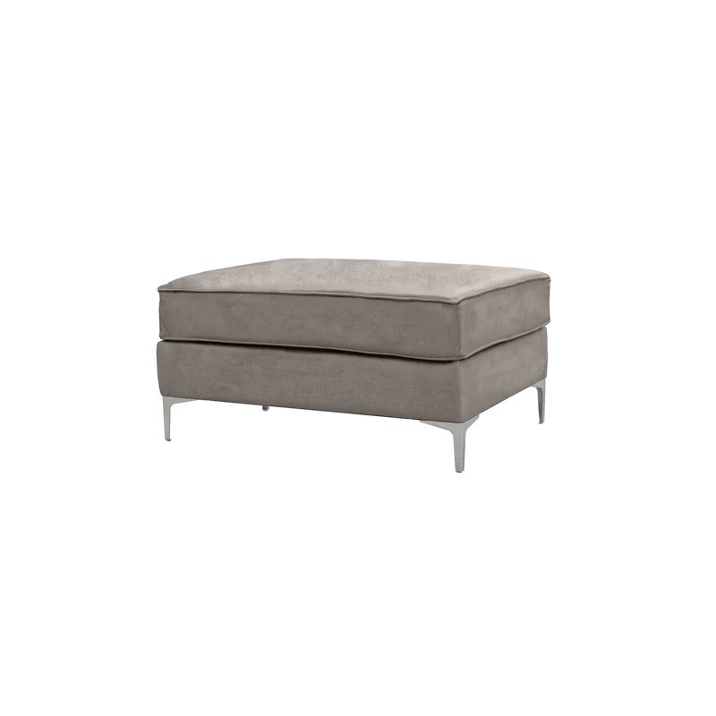 Georgio 93cm Wide Velvet Rectangle Ottoman, Taupe