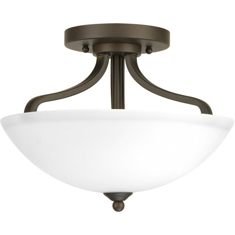 Van Reipen Glass Semi Flush Mount, Antique Bronze