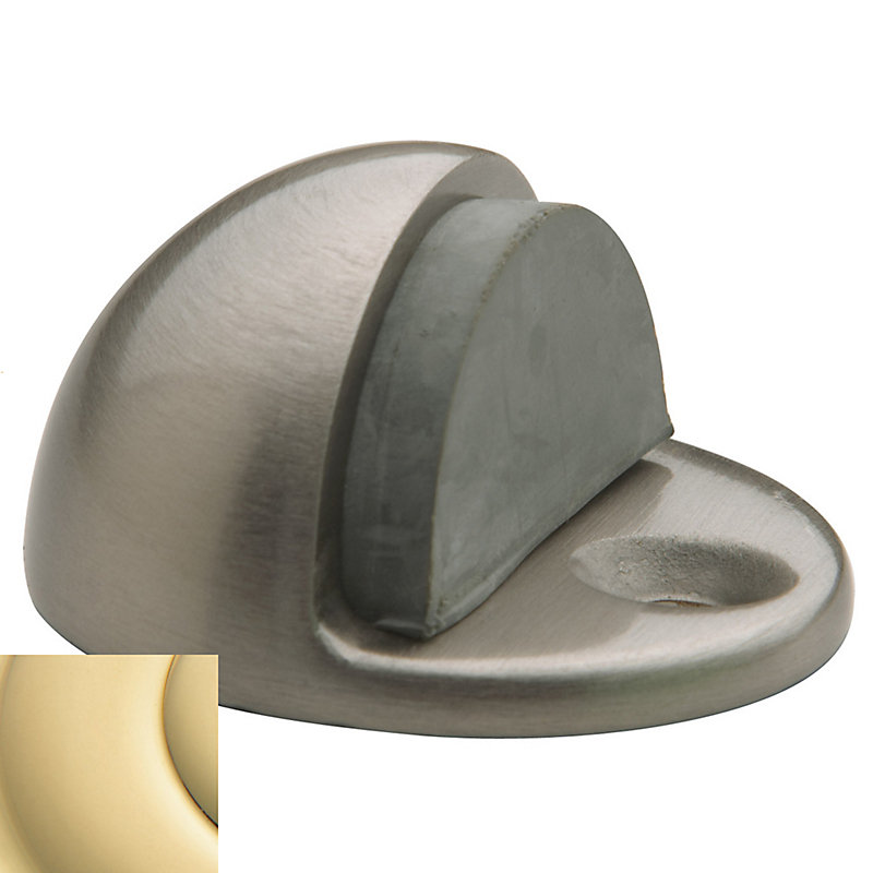 Brass Floor Mount Stop, Non-Lacquered Brass