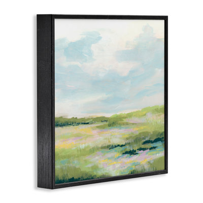 «Pastel Meadow Landscape», art de la giclée encadrée par June Erica Vess