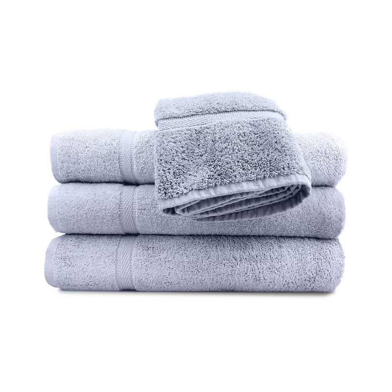GOI Collection Dyed 6 PK 100% Cotton Bath Mat By Rifz, Blue Mist