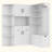Multifunctional Left-Right Combination Hall Cabinet (Can Be Used Separately) With Storage And 4 Hooks, Storage Cabinet/ Hall Tree 2 In 1 For Living Room, Kitchen And Hallway-1538391882