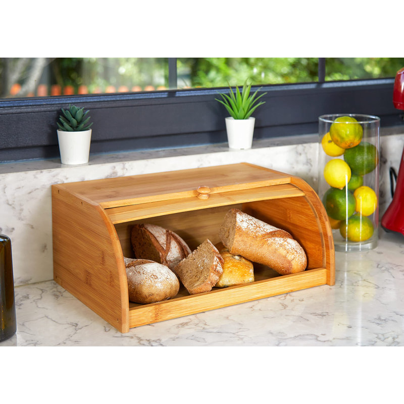 Rangement de nourriture pour boîte à pain en bambou naturel - assemblage requis