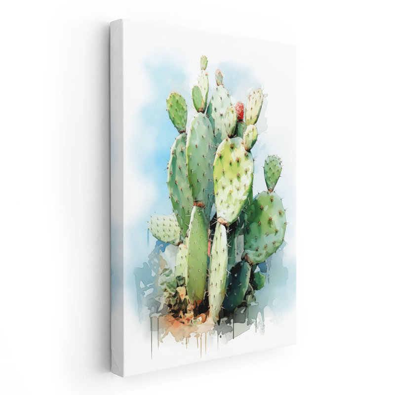 Impression de palette de cactus saturés, Papier non encadré, H 12 po x l 8 po x P 0,02 po